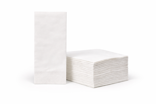 Servietten 1/8-Falz 33×33 cm | 2-lagig | Weiß | Gastronomie