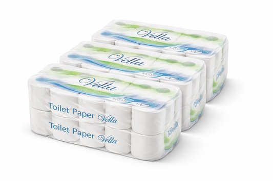 Vella Toilettenpapier 3-lagig – 72 Rollen à 250 Blatt – Extra weich & reißfest