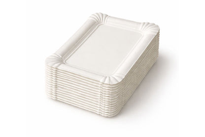 Pappteller rechteckig 20 × 13 cm | Einweg-Servierschale aus Pappe