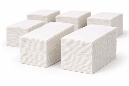 Servietten 1/8-Falz 33×33 cm | 2-lagig | Weiß | Gastronomie