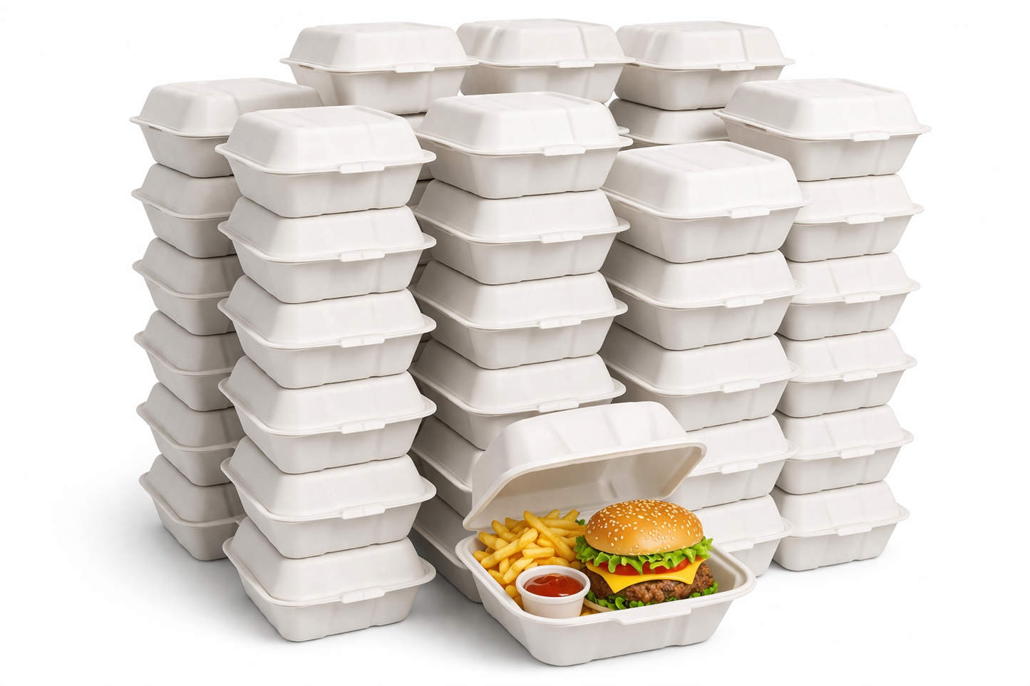 IP6 Hamburger Box aus EPS – Stabil, Leicht & Ideal für Takeaway