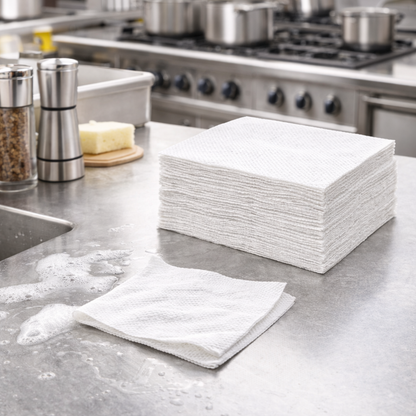 Servietten 1/4-Falz 33×33 cm | 1-lagig | Weiß | Gastronomie