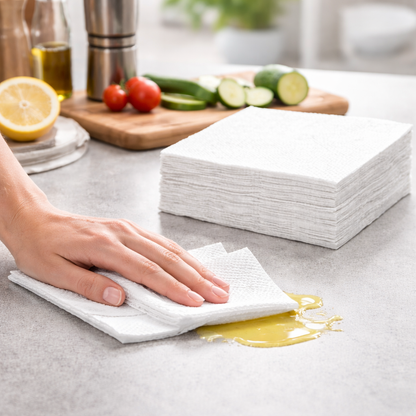 Servietten 1/4-Falz 33×33 cm | 1-lagig | Weiß | Gastronomie