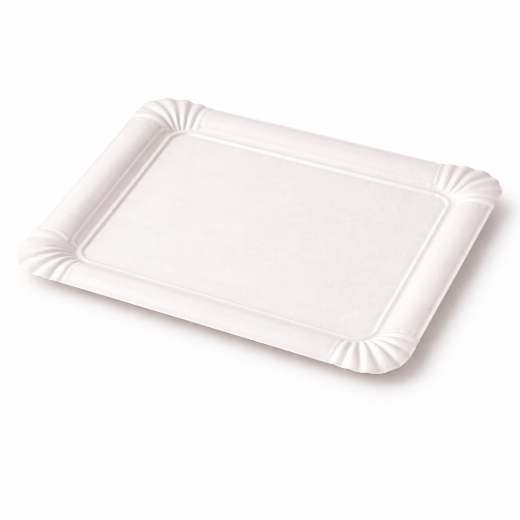 Pappteller rechteckig 20 × 16 cm | Einweg-Servierschale aus Pappe