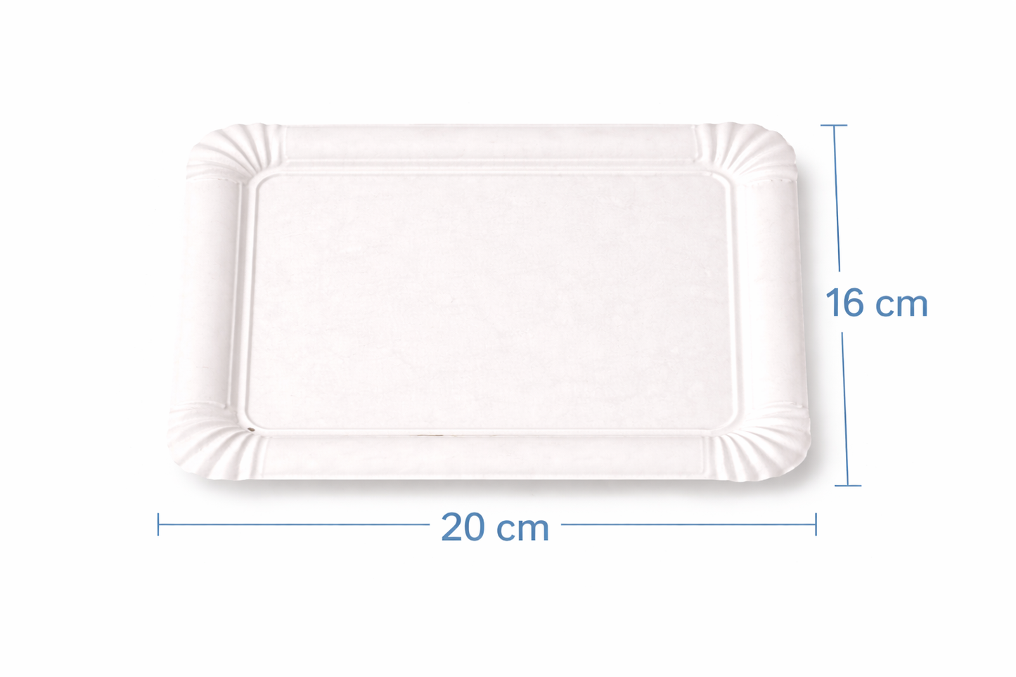 Pappteller rechteckig 20 × 16 cm | Einweg-Servierschale aus Pappe