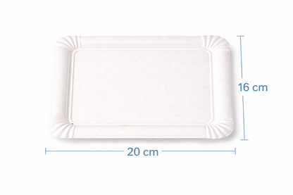 Pappteller rechteckig 20 × 16 cm | Einweg-Servierschale aus Pappe