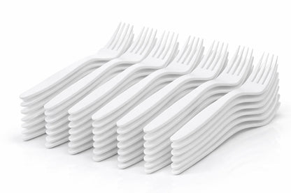 Plastikbesteck Weiß – Messer, Gabel, Löffel | Einweg-Set für Catering & Events